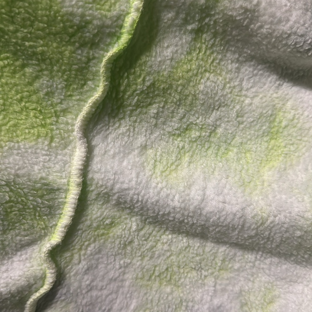 NWT! Free People Kelly Tie Dye Green Citron Grey Sweatshirt Large - Picture 4 of 9